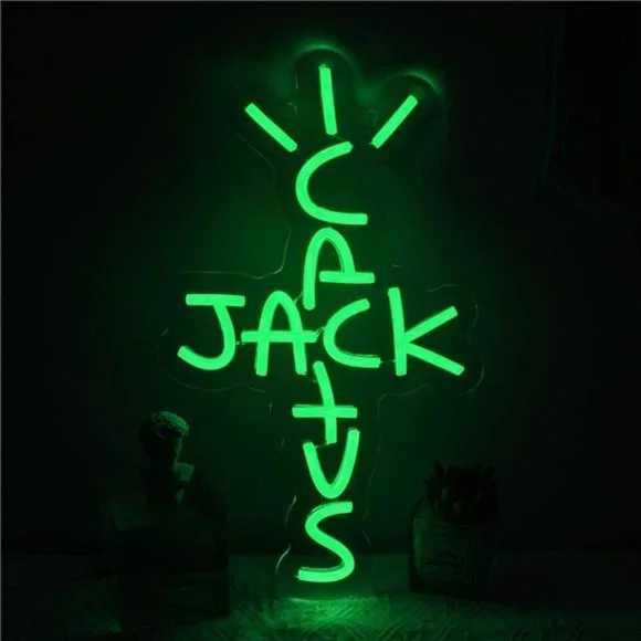 Accents | Cactus Jack Bright Vivid Neon Led Red Wall Sign For Room Decor  94x157 Usb | Poshmark